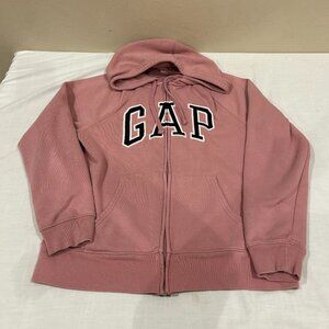 GAP Pink Zip Up Logo Hoodie Women's Medium